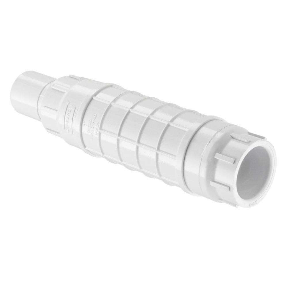 White Spigot x Socket Schedule 40 PVC and EPDM Repair Coupling 