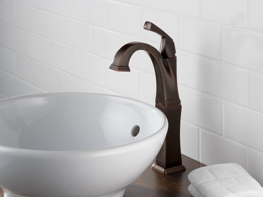 Delta Faucet Polished Nickel Single Handle Vessel Filler Bathroom Sink Faucet 