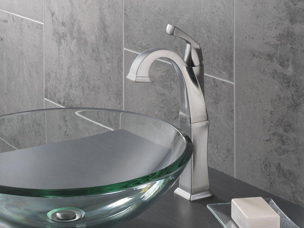 Delta Faucet Polished Nickel Single Handle Vessel Filler Bathroom Sink Faucet 