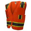 Two Tone Surveyor Mesh Safety Vest Class 2 Hi-Viz Orange Large