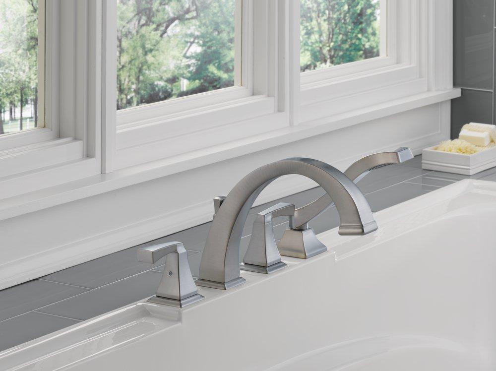 Delta Faucet Polished Nickel Two Handle Roman Tub Faucet Trim Only 