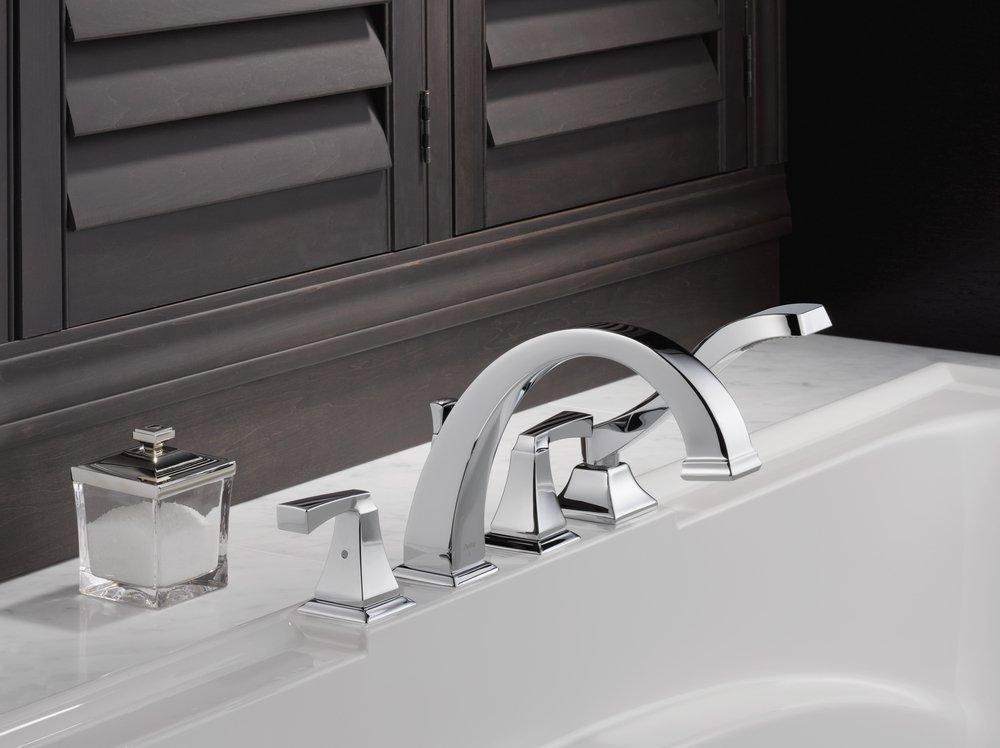 Delta Faucet Brilliance Polished Nickel Two Handle Roman Tub Faucet Trim Only 
