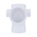 White PVC DWV Sanitary Tee with 2 