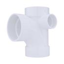 White PVC DWV Sanitary Tee with 2 
