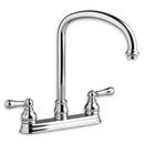 13-7/16 in. 1.5 gpm 4-Hole Kitchen Sink Faucet with Double Lever Handle in Polished Chrome