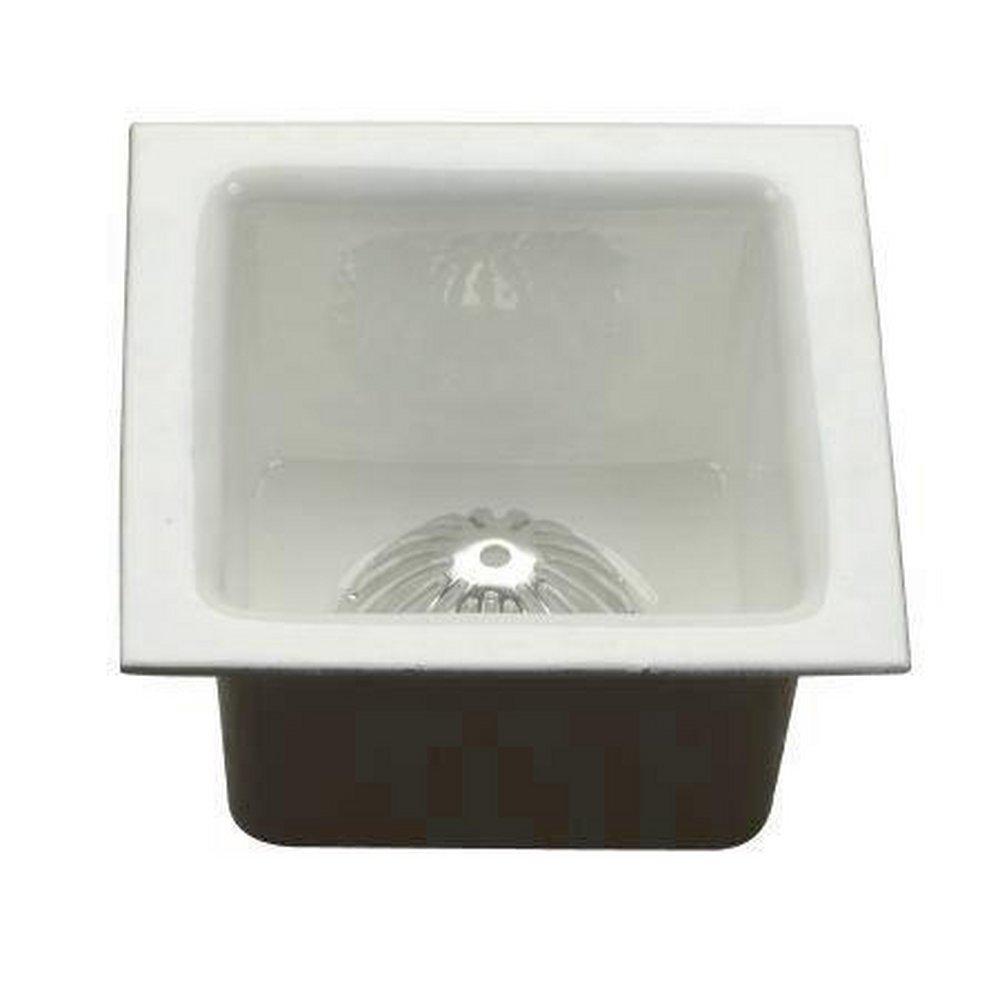 PROFLO&reg; White 12 x 12 in. Cast Iron Floor Sink with Drain Opening 