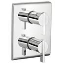 Central Thermostatic Trim Kit with Double Lever Handle in Polished Chrome