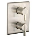 Central Thermostatic Trim Kit with Double Lever Handle in Satin Nickel - PVD