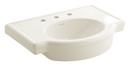 3-Hole Wall Mount Lavatory Sink with Center Drain in Linen