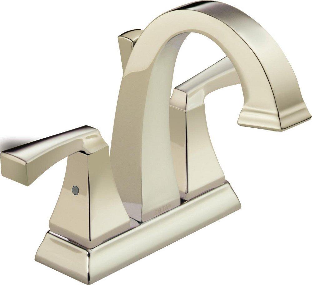 Delta Faucet Polished Nickel Two Handle Centerset Bathroom Sink Faucet with Pop-Up Drain Assembly 