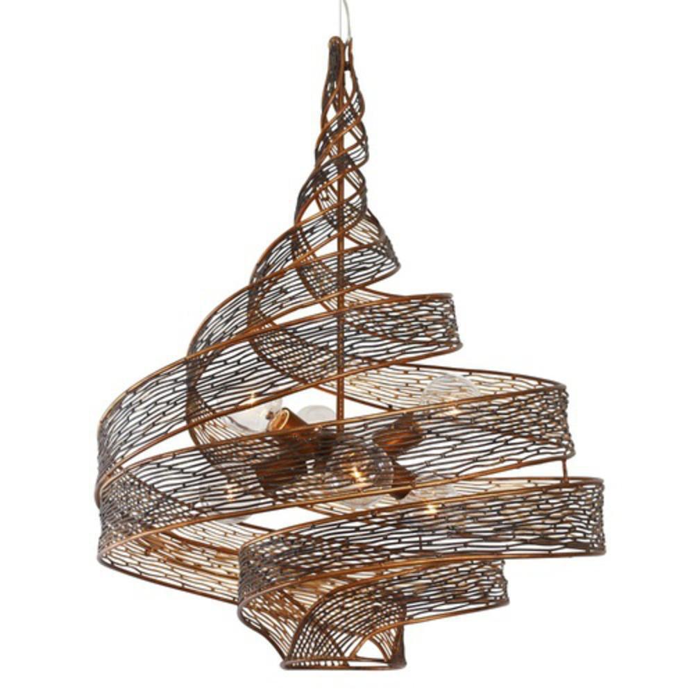 Varaluz Hammered Ore 100W 6-Light Medium E-26 Base Twist Pendant 