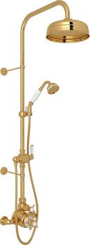 Four Handle Single Function Shower System in English Gold
