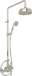 2.5 gpm Bath and Shower Trim Kit with Double Lever Handle and Hand Shower in Polished Nickel
