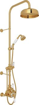 Four Handle Single Function Shower System in English Gold