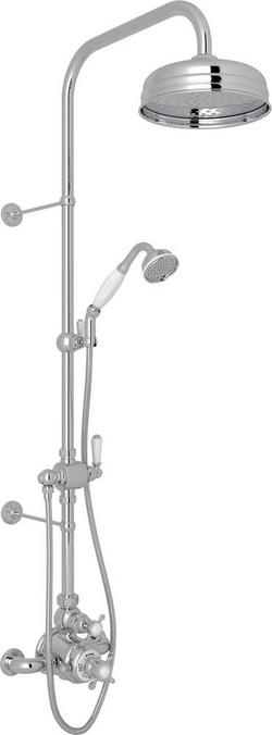 Three Handle Single Function Shower System in Polished Chrome
