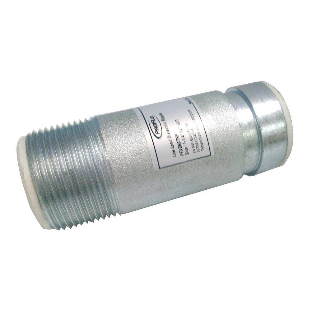 PROFLO&reg; 4 in. Grooved x Threaded Dielectric Zinc plated Steel Nipple with Polypropylene Liner 