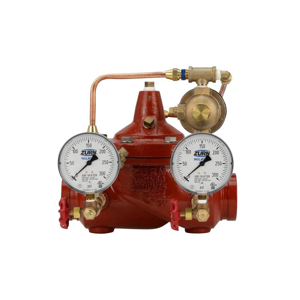 Zurn Wilkins Red 300# Ductile Iron Grooved Pressure Regulating Valve 