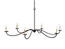 Currey and Company Zanzibar Black 29 in. 60W 6-Light Candelabra E-12 Ceiling Mount Chandelier 