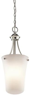 100W 1-Light Foyer Pendent in Brushed Nickel