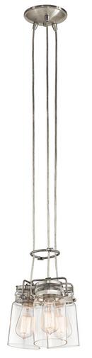 Kichler Lighting Brushed Nickel 3-Light Pendant 