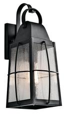 100W 1-Light Outdoor Wall Light in Textured Black