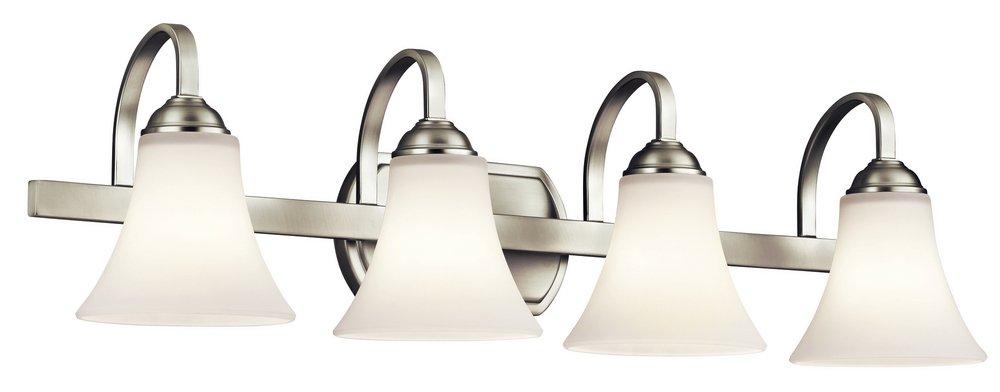 Kichler Lighting Brushed Nickel 100W 4-Light Medium E-26 Base Incandescent Bath Light 