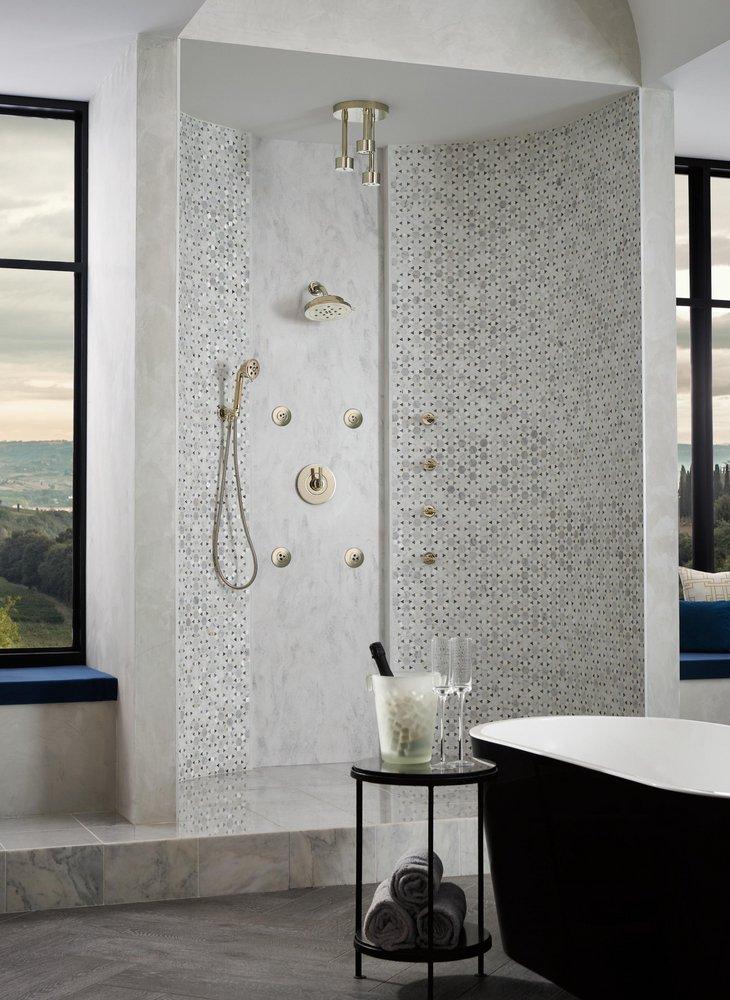 Brizo Brilliance&reg; Polished Nickel 1/2 in. NPT x IPS Solid Brass Shower Arm and Flange 