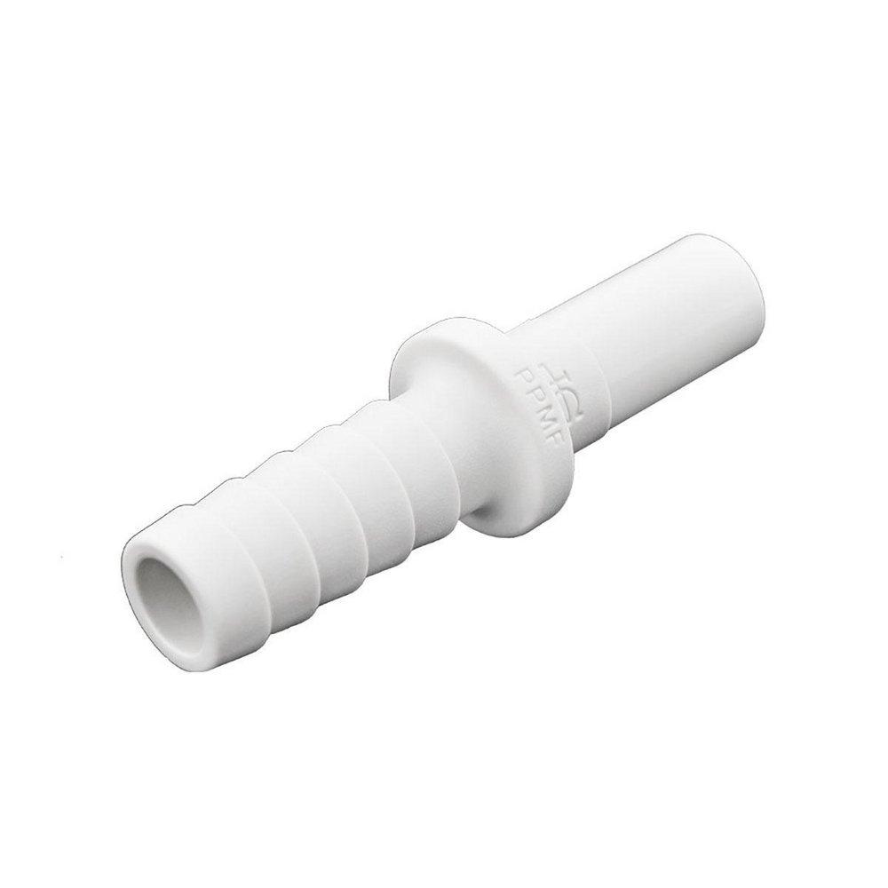 John Guest White OD x Hose ID Straight Polypropylene Bulkhead Tube with EPDM O-Ring 