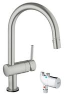 1-Hole Pull-Down High Arc Kitchen Faucet with Single Lever Handle and 2-Function Locking Sprayer in SuperSteel Infinity