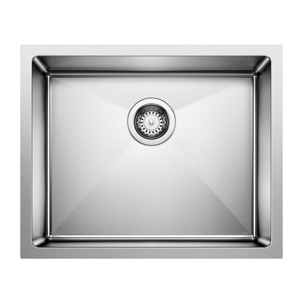 BLANCO Satin 22 x 18 in. No Hole Stainless Steel Single Bowl Undermount Kitchen Sink 