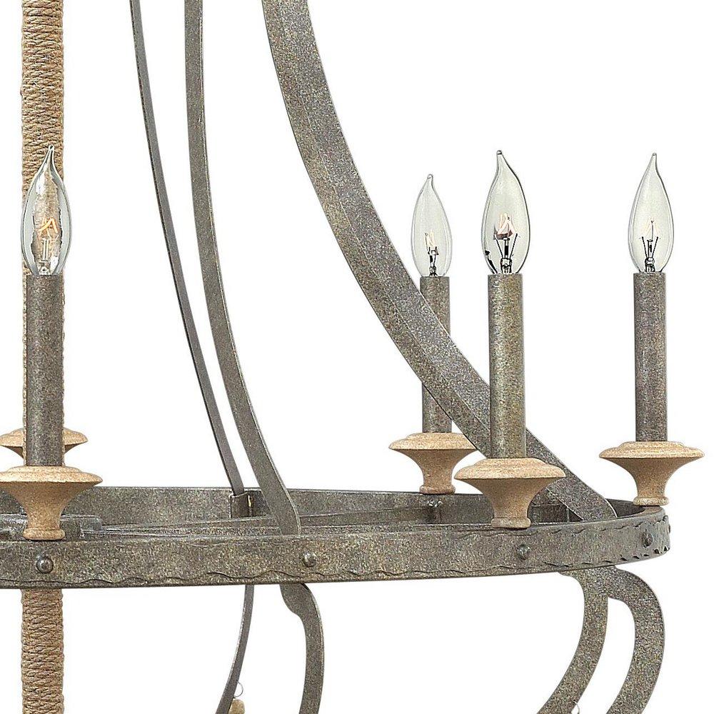 Fredrick Ramond Distressed Iron 60W 8-Light Chandelier 