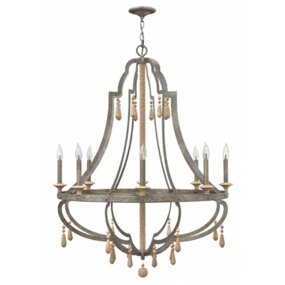 Fredrick Ramond Distressed Iron 60W 8-Light Chandelier 