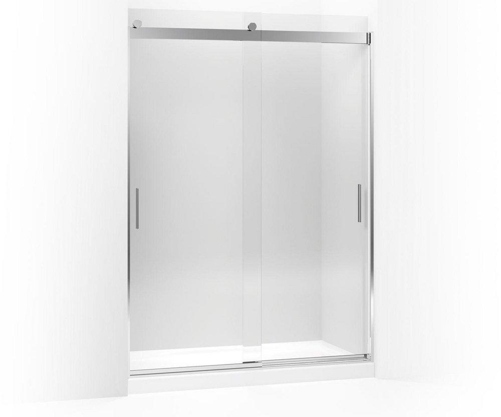 KOHLER Bright Polished Silver 59-1/2 in. Rear Sliding Glass Panel and Assembly Kit for Shower Door 