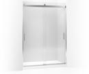 Rear Sliding Glass Panel and Assembly Kit for Shower Door in Bright Polished Silver
