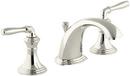 Two Handle Widespread Bathroom Sink Faucet with Metal Pop-Up Drain in Vibrant Polished Nickel