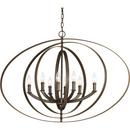 Progress Lighting Antique Bronze 60W 8-Light Candelabra Pendant 
