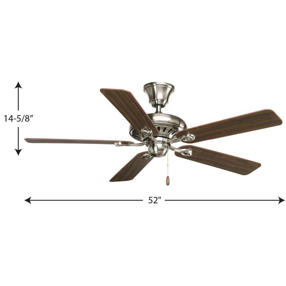 Progress Lighting Brushed Nickel 52 in. 5-Blade Ceiling Fan 