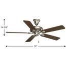 Progress Lighting Brushed Nickel 52 in. 5-Blade Ceiling Fan 