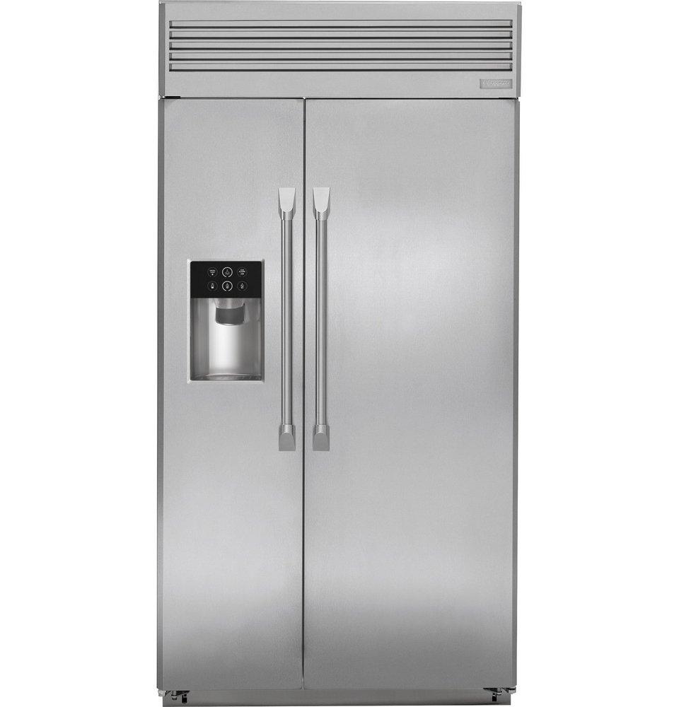 Monogram&reg; Stainless Steel 42 in. 15.77 cu. ft. Side-By-Side Refrigerator 