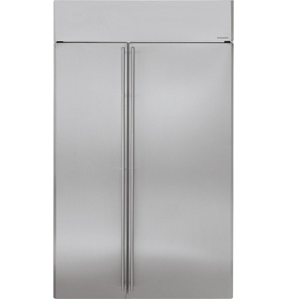 Monogram&reg; Stainless Steel 48 in. 17.17 cu. ft. Side-By-Side Refrigerator 