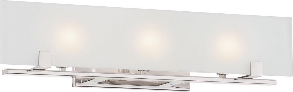 NUVO Polished Nickel 60W 3-Light G9 Base Halogen Vanity Light Fixture with Frosted Glass 