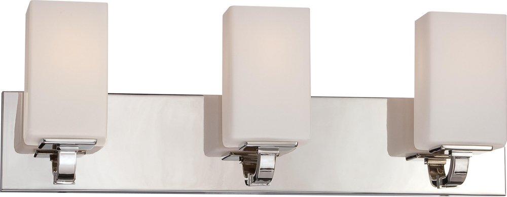 NUVO Polished Nickel 100W Vanity Light Fixture 