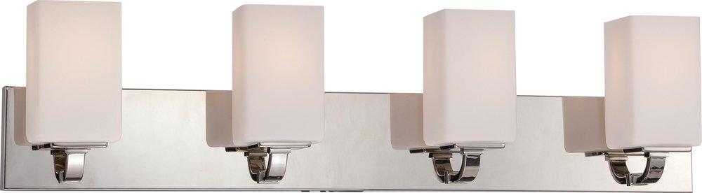 NUVO Polished Nickel 4-Light Vanity Light Fixture 