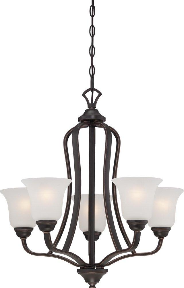 NUVO Sudbury Bronze 60W 5-Light Medium E-26 Incandescent Chandelier 