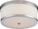 NUVO Polished Nickel 2-Light Medium E-26 Base Flushmount Ceiling Fixture 
