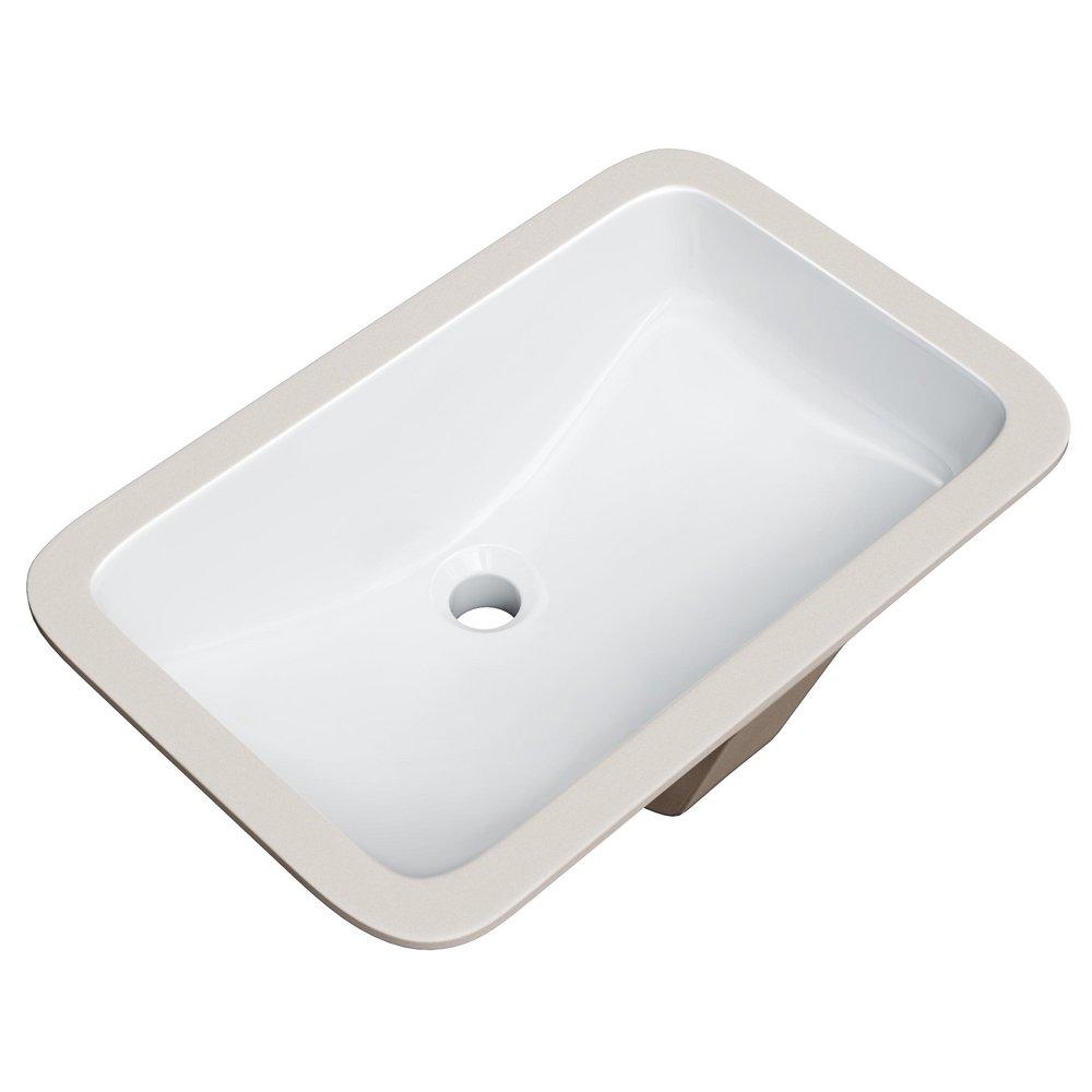 PROFLO® White 18 x 12 in. Undermount Bathroom Sink (Mounting Clips Included) 