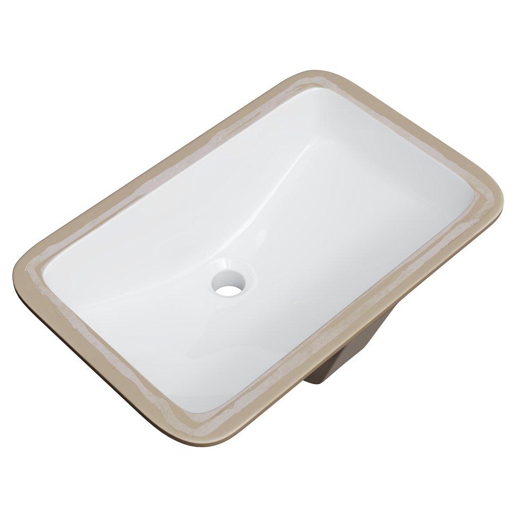 PROFLO® White 18 x 12 in. Undermount Bathroom Sink (Mounting Clips Included) 
