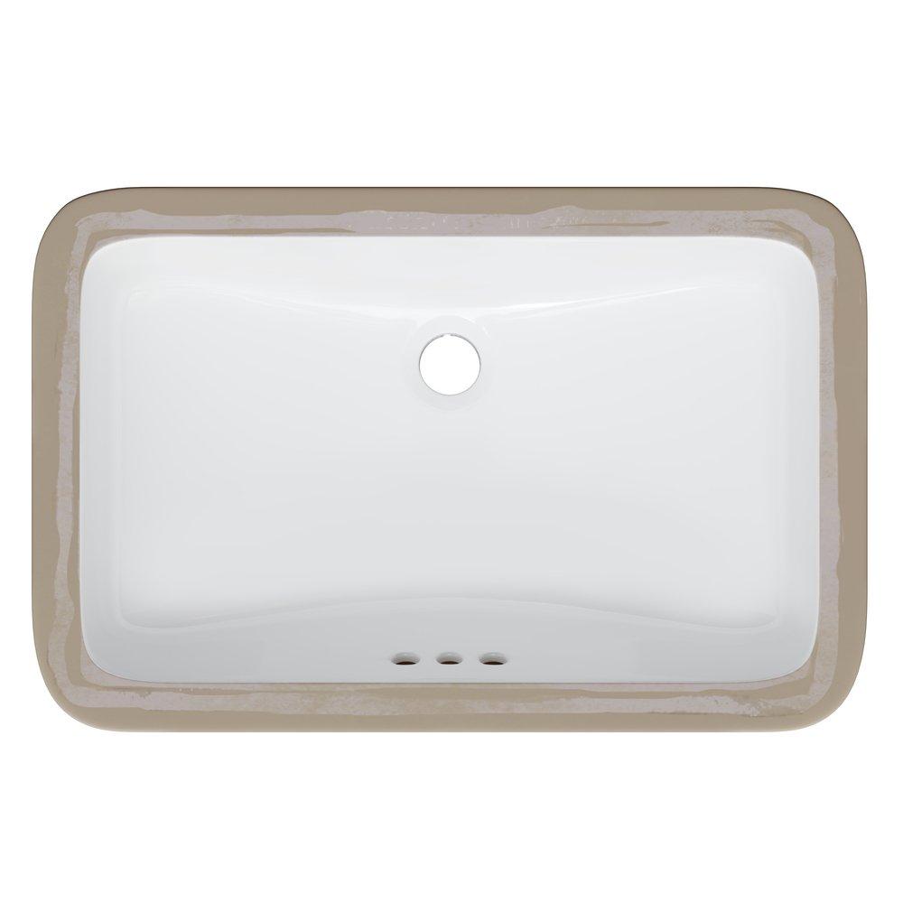 PROFLO® White 18 x 12 in. Undermount Bathroom Sink (Mounting Clips Included) 