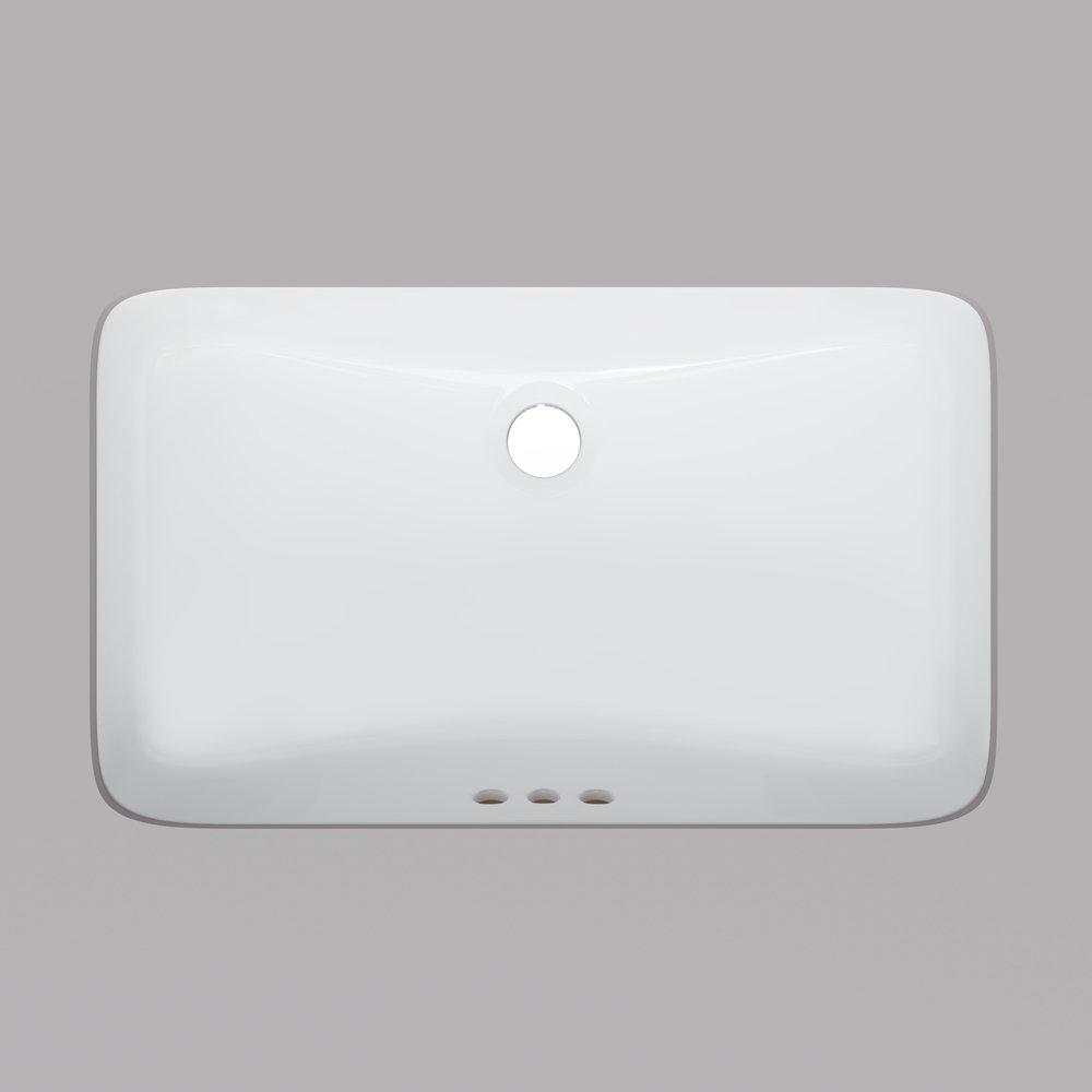 PROFLO® White 18 x 12 in. Undermount Bathroom Sink (Mounting Clips Included) 