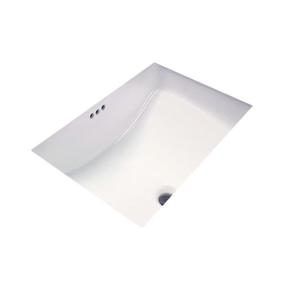 PROFLO&reg; White 18 x 12 in. Undermount Bathroom Sink (Mounting Clips Included) 